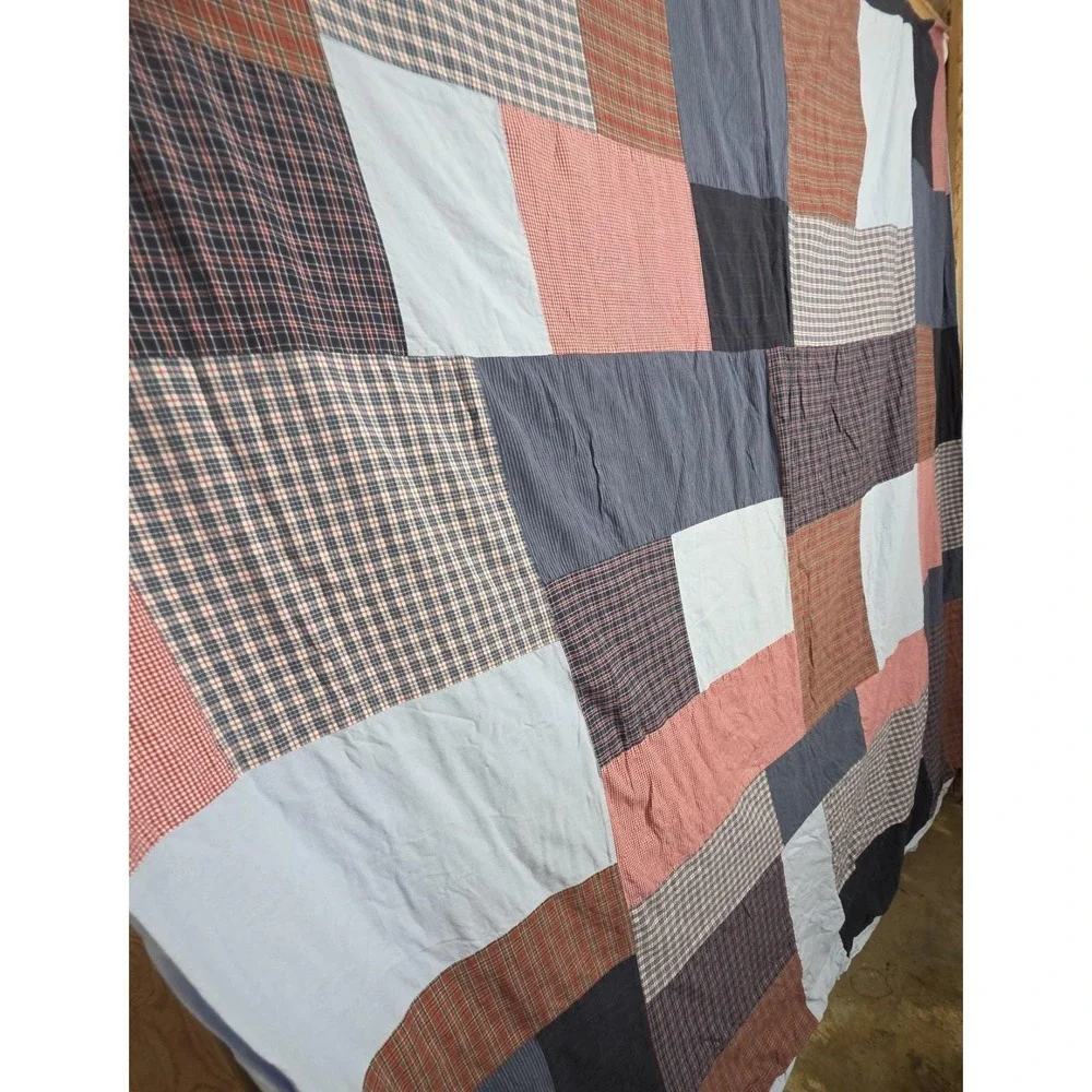 Vintage Bloomingdale's Plaid Patchwork Full Queen Duvet Cover Plaid Cotton
